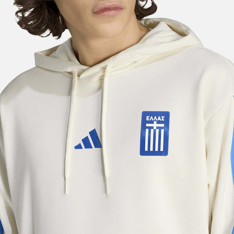 Ανδρικό Φούτερ με Κουκούλα Essentials 3-Stripes French Terry ΕΛΛΑΣ 2026 Λευκό