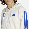 Ανδρική Ζακέτα με Κουκούλα Essentials 3-Stripes ΕΛΛΑΣ 2026 Λευκή